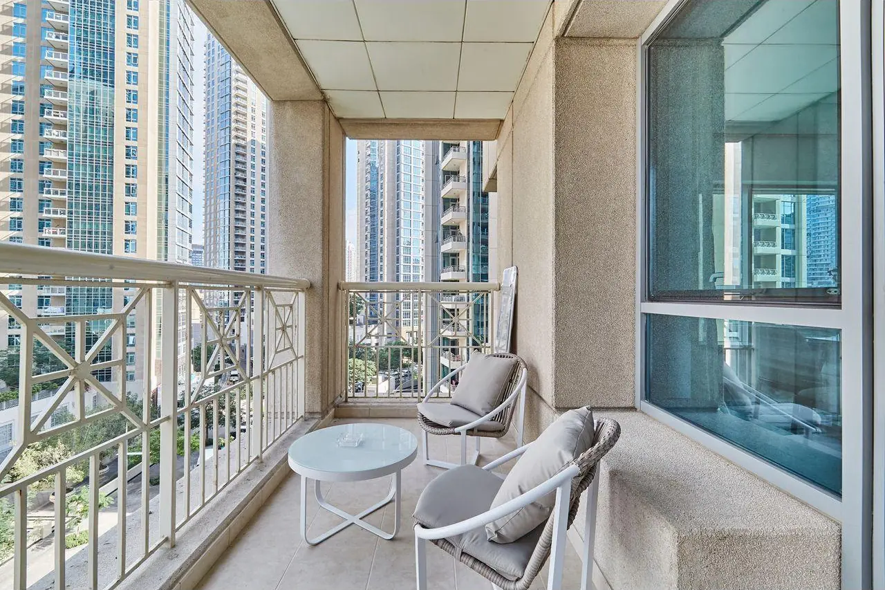 Balcony table and chairs donated from a Dubai apartment